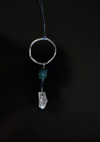 Image 1 of Infinite Circle Ancient Roman Glass Silver Talisman Necklace