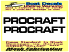 Image 1 of Pair of (2) 3.25" x 30.75" Procraft Boat hull Decals uv safe Lifetime warranty  