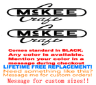 Image 1 of PAIR OF 9" x 24" McKee Craft Boat Hull Decals uv safe Lifetime warranty  
