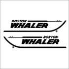 Image 1 of PAIR OF 4.5" X 22" BOSTON WHALER BOAT HULL DECALS.  uv safe Lifetime warranty  