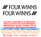 Image 2 of PAIR OF 3.5" X 28" FOUR WINNS BOAT HULL DECALS uv safe Lifetime warranty  