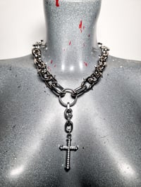Image 2 of Barbed Devotion Neck Piece - Chrome