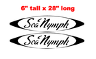 Image 1 of PAIR OF 6" X 28" SEA NYMPH BOAT HULL DECALS uv safe Lifetime warranty  