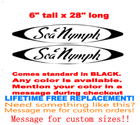 Image 2 of PAIR OF 6" X 28" SEA NYMPH BOAT HULL DECALS uv safe Lifetime warranty  