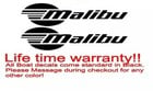 Image 1 of PAIR OF 8" X 42" MALIBU BOAT HULL DECALS uv safe Lifetime warranty  