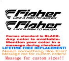 Image 2 of PAIR OF 5"X28" FISHER BOAT HULL DECALS. uv safe Lifetime warranty  