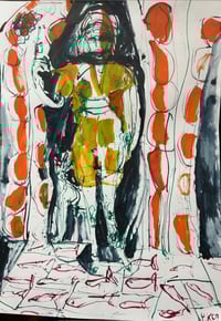 Curtains made of orange rocks