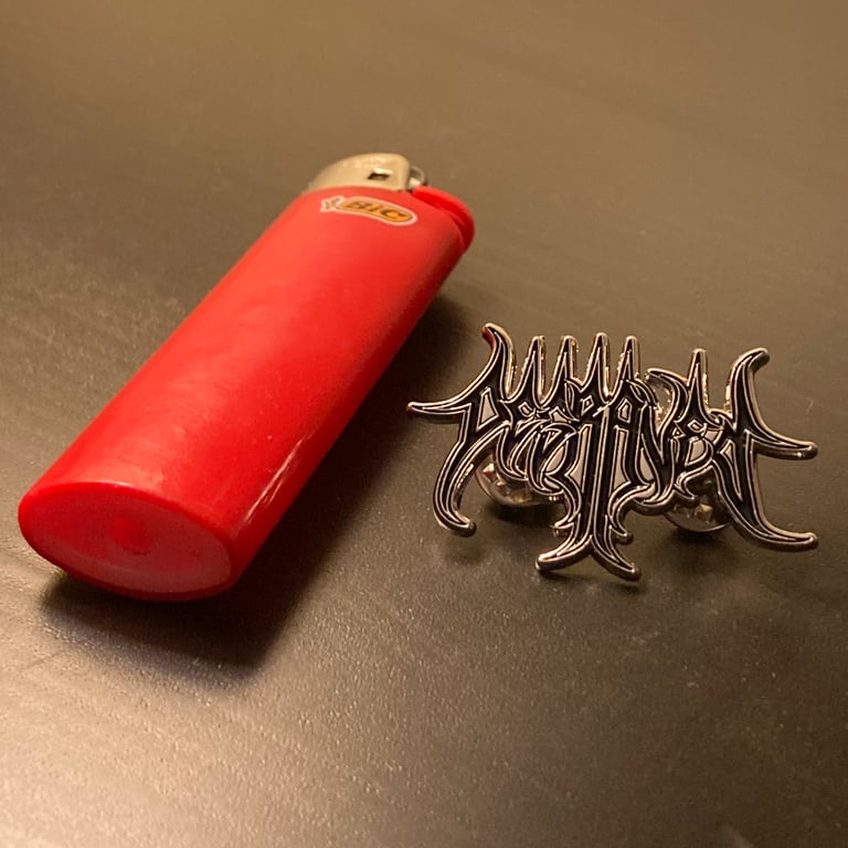 Degraved logo metal pin Image 3