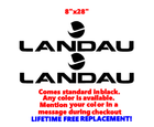 Image 1 of PAIR OF 8" X 28" LANDAU BOAT HULL DECALS  uv safe Lifetime warranty  