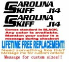Image 1 of Pair (2) of 7"x32" J14 Carolina Skiff Boat hull Decals uv safe Lifetime warranty  