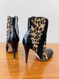 Image 6 of Vintage Leopard Print & Black Leather Beverly Feldman High Heel Boots