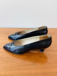 Image 2 of Vintage Chanel Black Leather Low Heel Shoes
