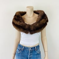 Image 1 of Vintage 1950s Sable Mink Fur Stole / Shoulder Wrap