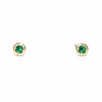Image 1 of Tiny Emerald Stud Earring (SINGLE) 