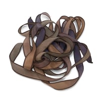 Image 1 of 1PC. HICKORY 42" Hand Dyed Finished Edge Silk Wrist Wrap Bracelet/Jewelry/Craft Ribbons