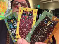 Image 2 of Tiny Free Verse Owls / 3-Piece Micro Art Set & Zine Series, Vol. 2 / #15 of 65