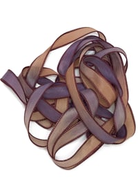 Image 1 of 1PC. PAINTED DESERT 42" Hand Dyed Finished Edge Silk Wrist Wrap Bracelet/Jewelry/Craft Ribbons