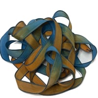 Image 7 of 1PC.  QUENCH 42" Hand Dyed Finished Edge Silk Wrist Wrap Bracelet/Jewelry/Craft Ribbons