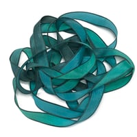 Image 3 of 1PC. RAIN FOREST 42" Hand Dyed Finished Edge Silk Wrist Wrap Bracelet/Jewelry/Craft Ribbons