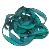 Image 5 of 1PC. RAIN FOREST 42" Hand Dyed Finished Edge Silk Wrist Wrap Bracelet/Jewelry/Craft Ribbons
