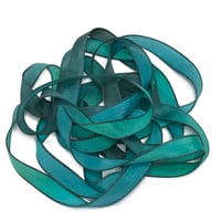 Image 6 of 1PC. RAIN FOREST 42" Hand Dyed Finished Edge Silk Wrist Wrap Bracelet/Jewelry/Craft Ribbons