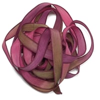 Image 4 of 1PC. RASPBERRY TART 42" Hand Dyed Finished Edge Silk Wrist Wrap Bracelet/Jewelry/Craft Ribbons