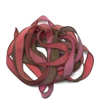 Image 1 of  1PC.  SUNDIAL 42" Hand Dyed Finished Edge Silk Wrist Wrap Bracelet/Jewelry/Craft Ribbons