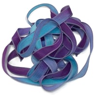 Image 3 of 1PC. WILD ORCHIDS 42" Hand Dyed Finished Edge Silk Wrist Wrap Bracelet/Jewelry/Craft Ribbons