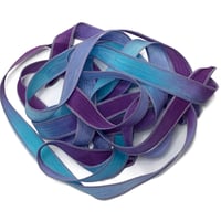 Image 4 of 1PC. WILD ORCHIDS 42" Hand Dyed Finished Edge Silk Wrist Wrap Bracelet/Jewelry/Craft Ribbons