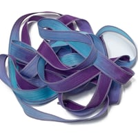 Image 6 of 1PC. WILD ORCHIDS 42" Hand Dyed Finished Edge Silk Wrist Wrap Bracelet/Jewelry/Craft Ribbons