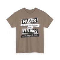 Image 3 of Facts vs Feelings Graphic T-Shirt – Bold Statement Quote Tee |  Unisex Shirt