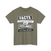 Image 5 of Facts vs Feelings Graphic T-Shirt – Bold Statement Quote Tee |  Unisex Shirt