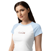 Image 24 of ‘LOVER BABY’ Embroidered Micro Rib Raglan Baby T