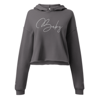 Image 1 of ‘BABY’ Embroidered Crop Hoodie