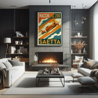Image 4 of Stampa Fine Art ispirata al caccia Macchi M.C. 200 "SAETTA" - Art Déco inspired aviation prints