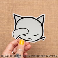Anxiety Cat - Cat Face Palm Sticker