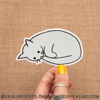 Anxiety Cat - Curled Up Cat Sticker