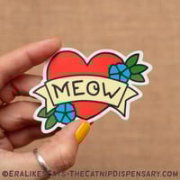 Meow Tattoo Heart Sticker