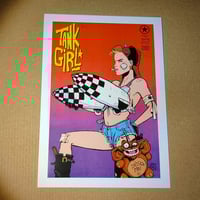 Image 3 of TANK GIRL ISSUE #1 - ACTION ALLEY "REPLICANT" EDITION - with trade cards, postcard, and print