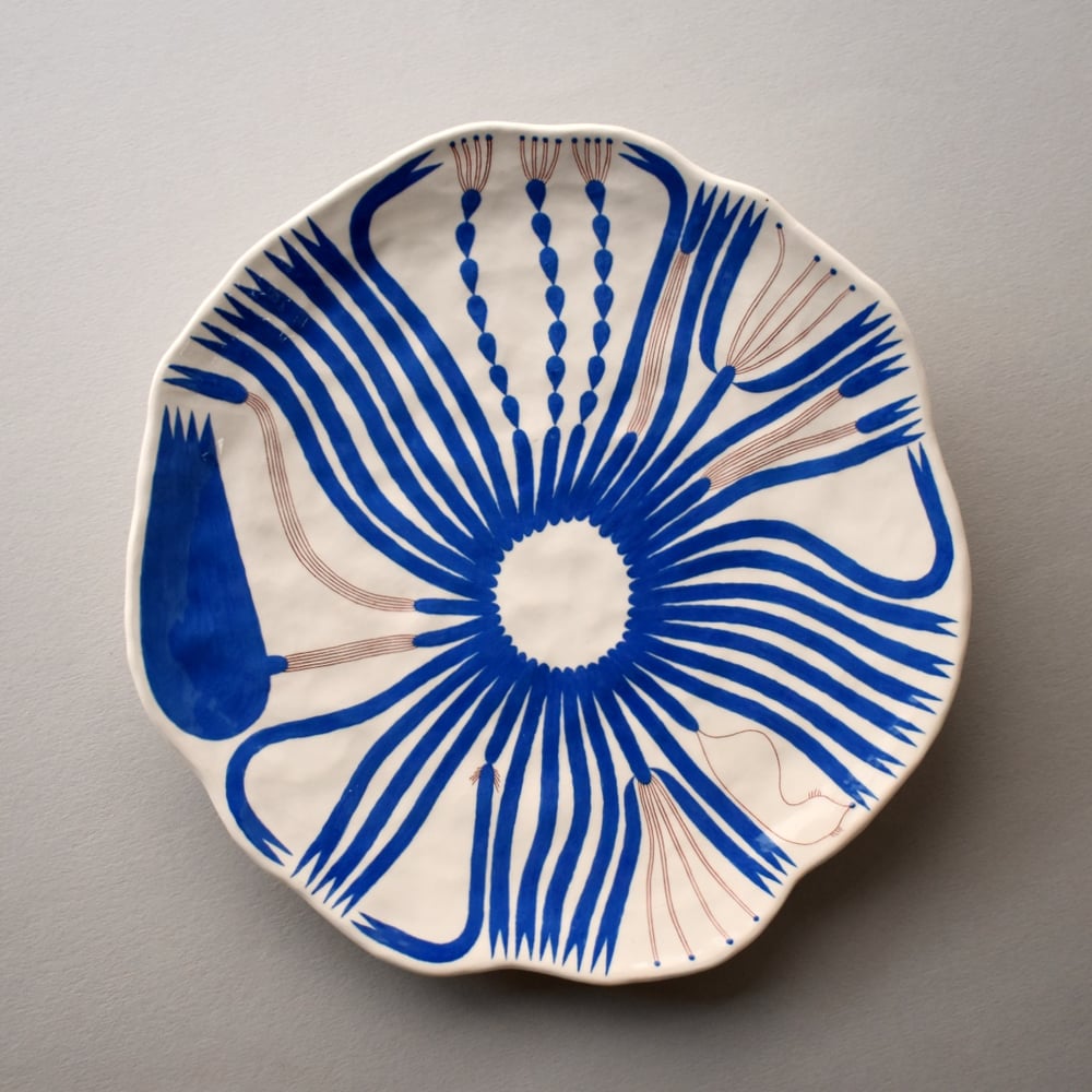 Image of Black Flower Plate