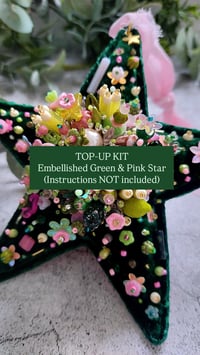 Image 1 of GREEN & Pink TOP-UP Kit for Embellished Star Ornament 