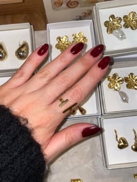 Image 3 of Horizontal Lined Gold Ring Stainless Steel - No. 7