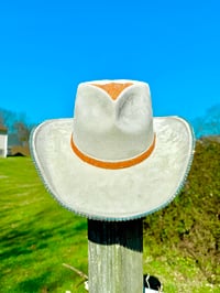 Image 3 of “Volunteer to Love Me” Rhinestone Cowboy Hat, Covered Suede Heart Shaped Bedazzled Hats