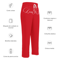 Image 17 of ‘LOVER BABY’ Red Wide-leg Sweatpants