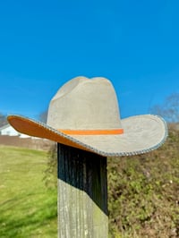 Image 3 of “Orange you Glad” Rhinestone Cowboy Hat, Covered Suede Heart Shaped Bedazzled Hats