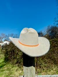 Image 4 of “Orange you Glad” Rhinestone Cowboy Hat, Covered Suede Heart Shaped Bedazzled Hats