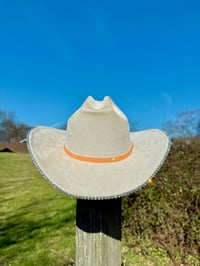 Image 5 of “Orange you Glad” Rhinestone Cowboy Hat, Covered Suede Heart Shaped Bedazzled Hats