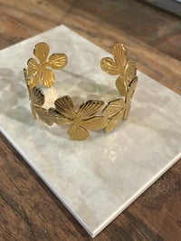 Image 1 of Big flower Chunky Gold Bracelet Stainless Steel - No. 7