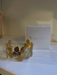 Image 2 of Big flower Chunky Gold Bracelet Stainless Steel - No. 7