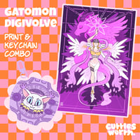 Gatomon Digivolves Print and Keychain Combo